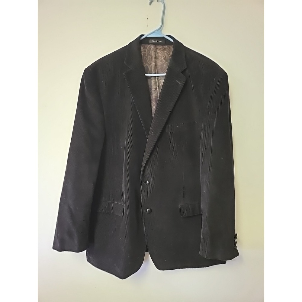 Lauren Ralph Lauren Men's Corduroy Blazer‎ Jacket Size 48L Black Two Button READ
